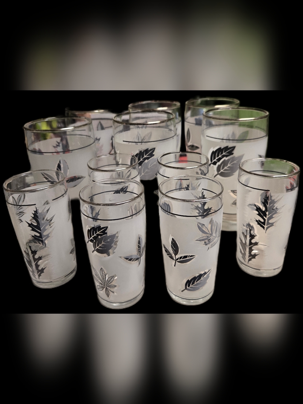 Libbey Silver Leaf frosted juice and tumbler glasses set of 12